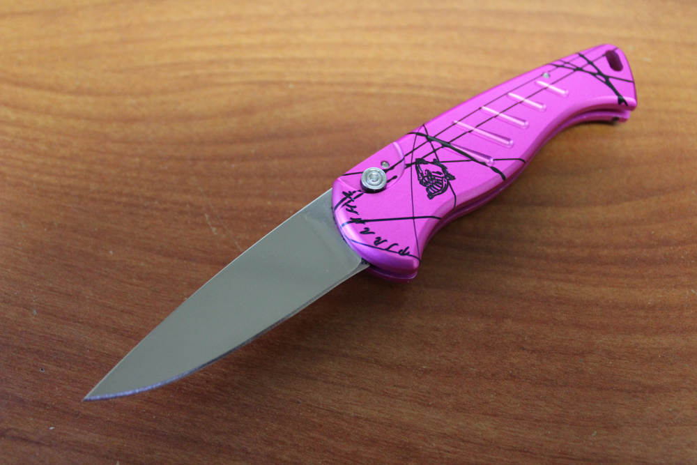 Piranha Fingerling P-2PK Automatic Folding Knife 2.5" 154-CM Pink-img-1