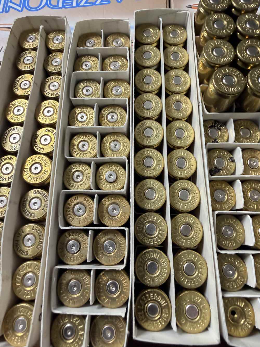 Lazzeroni 7.21 firebird ammo & brass lot. 28 rounds 72 pieces brass -img-5