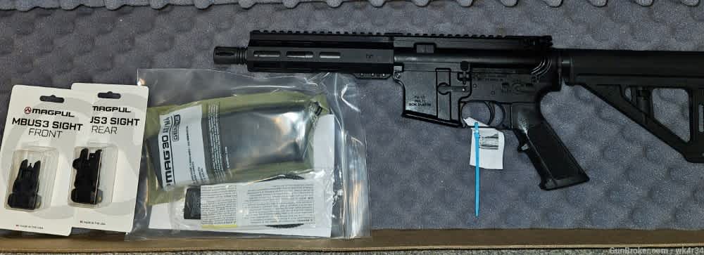 Sale PSA 7.5" 300 Blackout M-Lok AR-15 Pistol Black Magpul MBUS3 Sights-img-0