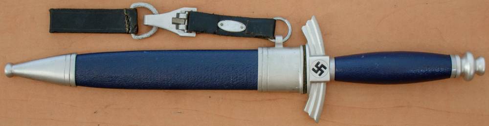 Modern N.S.F.K. Fliegermesser Dagger by “Helbig” with Scabbard & Hanger-img-1