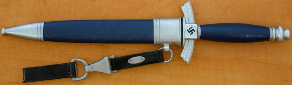 Modern N.S.F.K. Fliegermesser Dagger by “Helbig” with Scabbard & Hanger-img-0