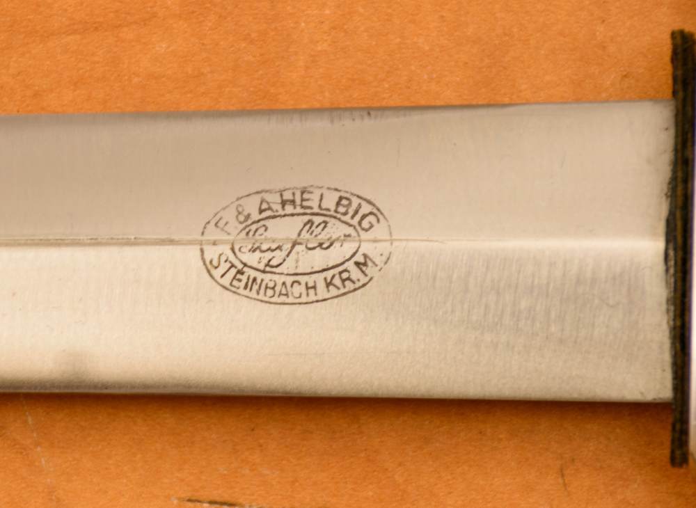 Modern N.S.F.K. Fliegermesser Dagger by “Helbig” with Scabbard & Hanger-img-13