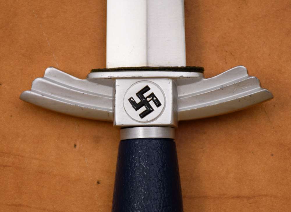 Modern N.S.F.K. Fliegermesser Dagger by “Helbig” with Scabbard & Hanger-img-4