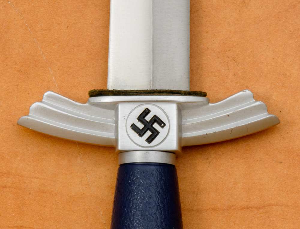 Modern N.S.F.K. Fliegermesser Dagger by “Helbig” with Scabbard & Hanger-img-9
