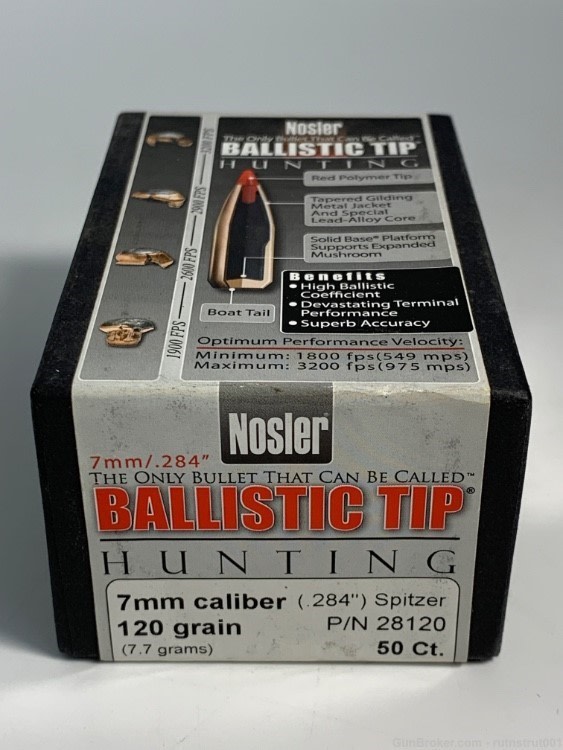 50ct. Nosler 7mm 120 Gr Ballistic Tip Spitzer Bullets-img-1