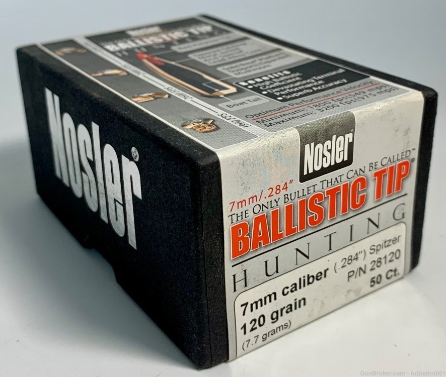 50ct. Nosler 7mm 120 Gr Ballistic Tip Spitzer Bullets-img-0