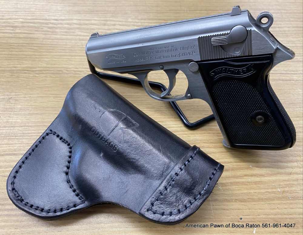 Walther PPK .380 ACP Stainless Interarms 1 Magazine + Leather Holster-img-0