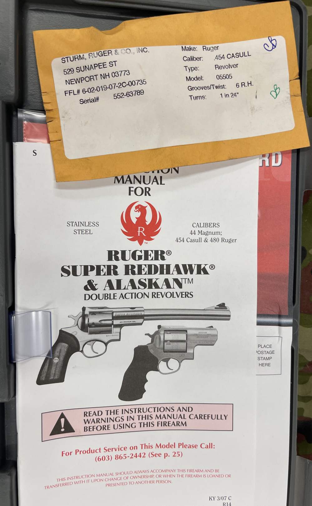 Ruger Super Redhawk 454 Casull 7 Inch Barrel Looks New in Box Stainless-img-2