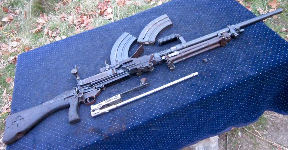 WW2 Vickers Berthier LMG parts kit, good barrel, bipod, mags,payments avail-img-0
