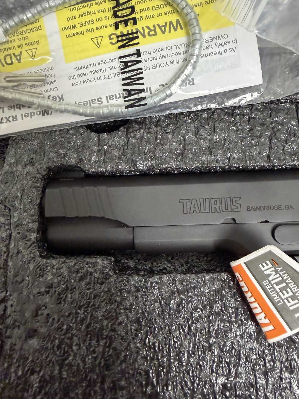 Taurus 1911 Pistol 1191101FS, 45 ACP, 5 in, Black Grip-img-1