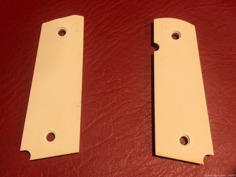 Ajax Grips Ivory Polymer Colt 1911 U.S.M.C. SEMPER FIDELIS NOS-img-2