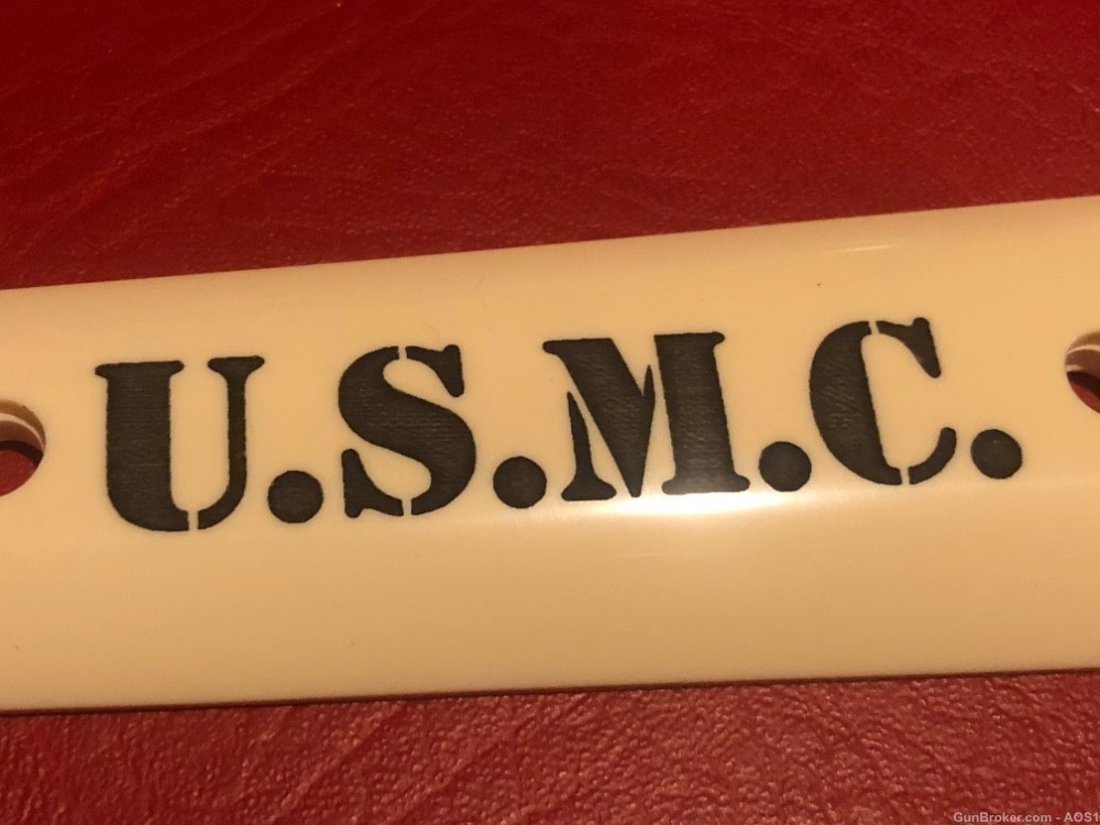 Ajax Grips Ivory Polymer Colt 1911 U.S.M.C. SEMPER FIDELIS NOS-img-9