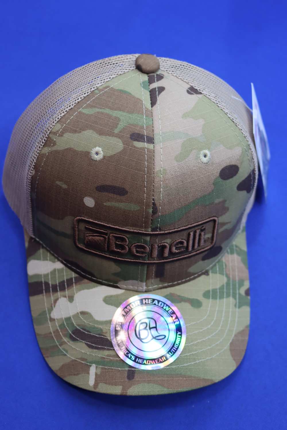 Benelli Factory Original Multicam CAMO Trucker Ball Cap Hat Snapback NEW !-img-0