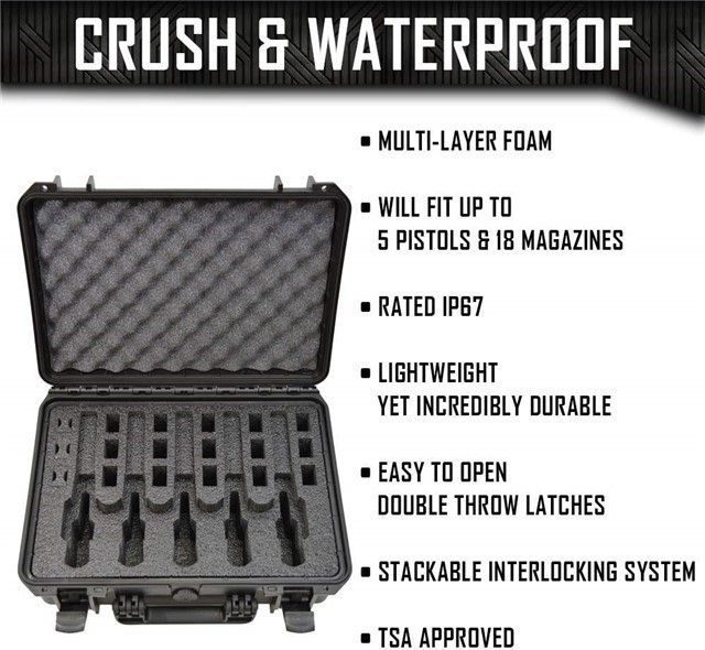 5 Pistol 18 Magazine DORO Heavy Duty Case w/ Blue TopGuard Foam-img-1