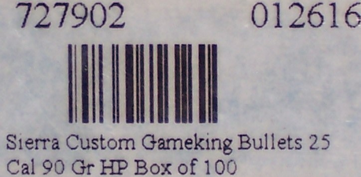 Sierra GameKing 0.257” 25 Caliber 90 Grain JHP Bullet 100 Piece Box-img-1