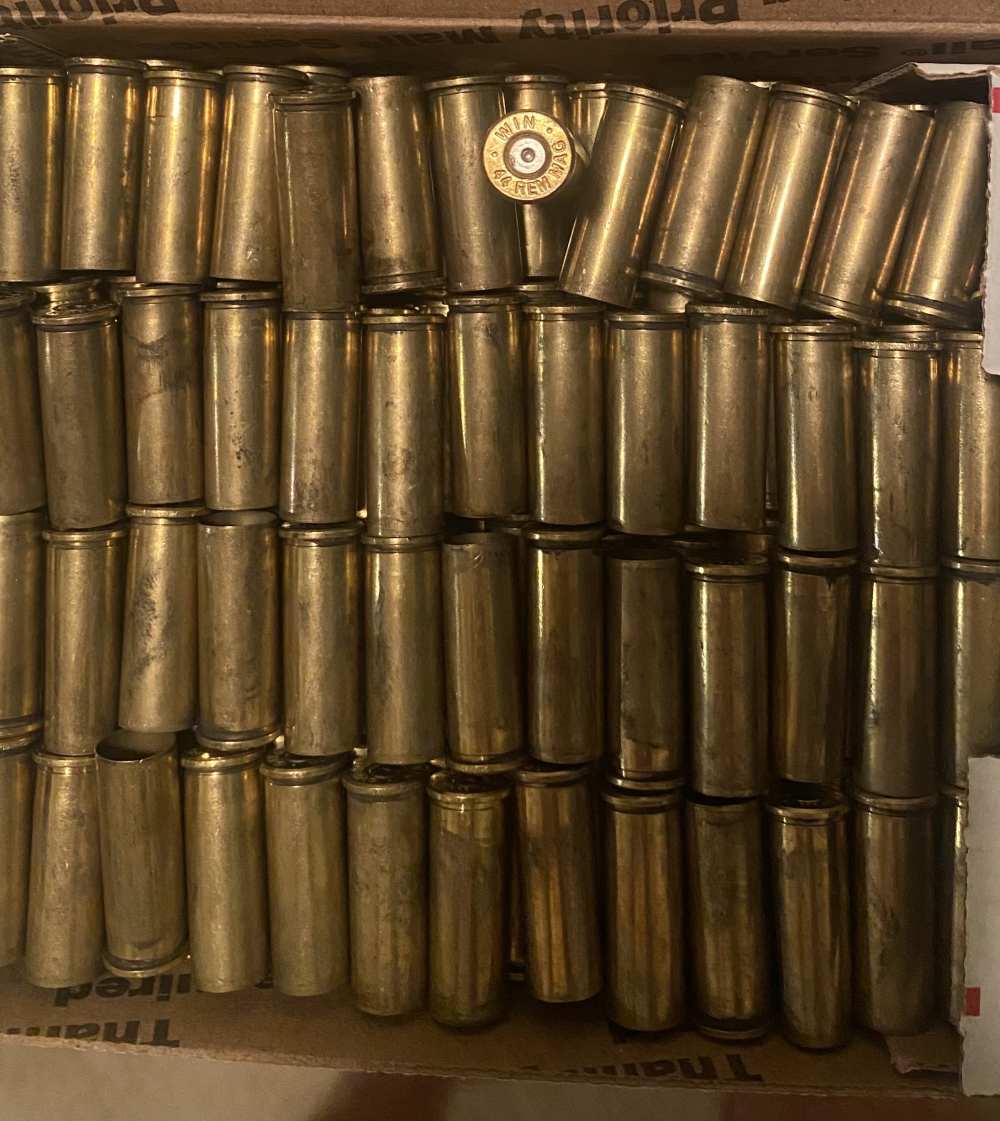 44 rem brass , "WIN"  headstamps, 135 count once fired-img-0