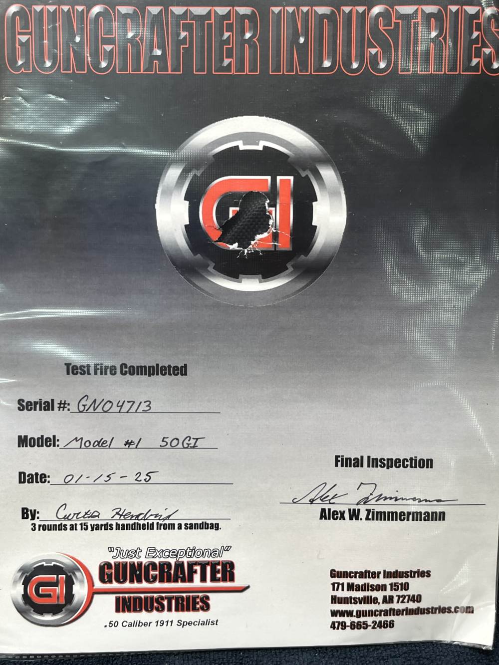 Guncrafter Industries Ind GCI Model 1 Mod1 1911 50GI CCH DLC 50 GI LAYAWAY -img-28