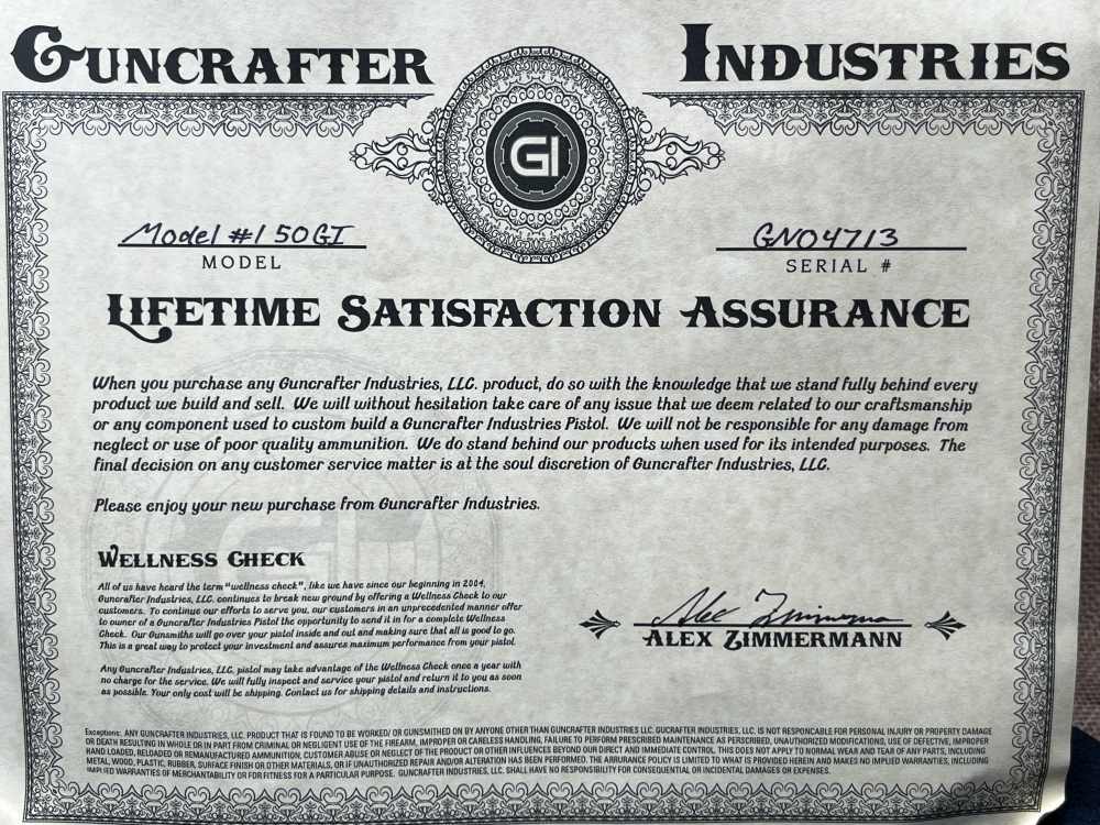 Guncrafter Industries Ind GCI Model 1 Mod1 1911 50GI CCH DLC 50 GI LAYAWAY -img-27