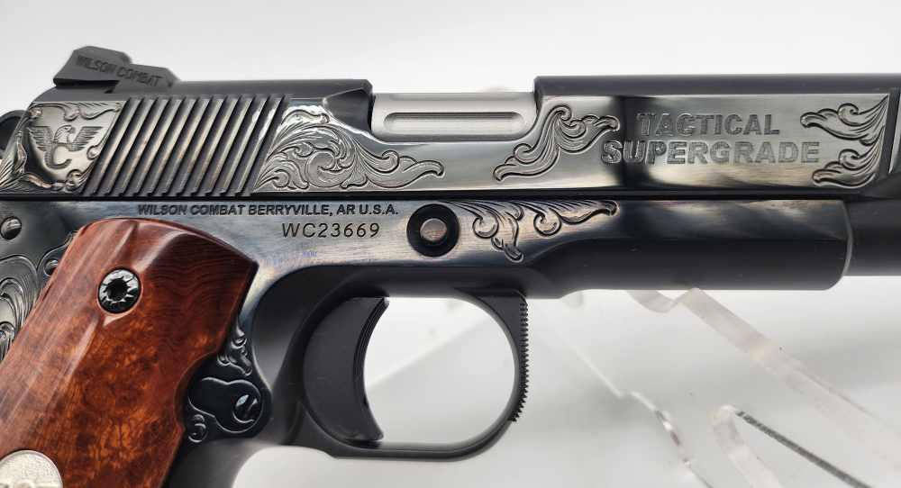 Wilson Combat Tactical Supergrade 1911 45ACP Blued Engraved 5" Layaway-img-9