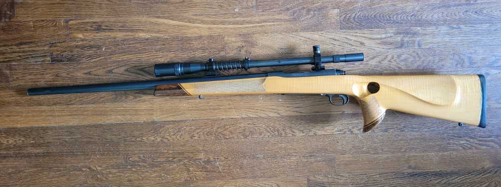 Winchester Model 70 Pre-64 Heavy Varmint .220 Swift Malcom 8x scope-img-14