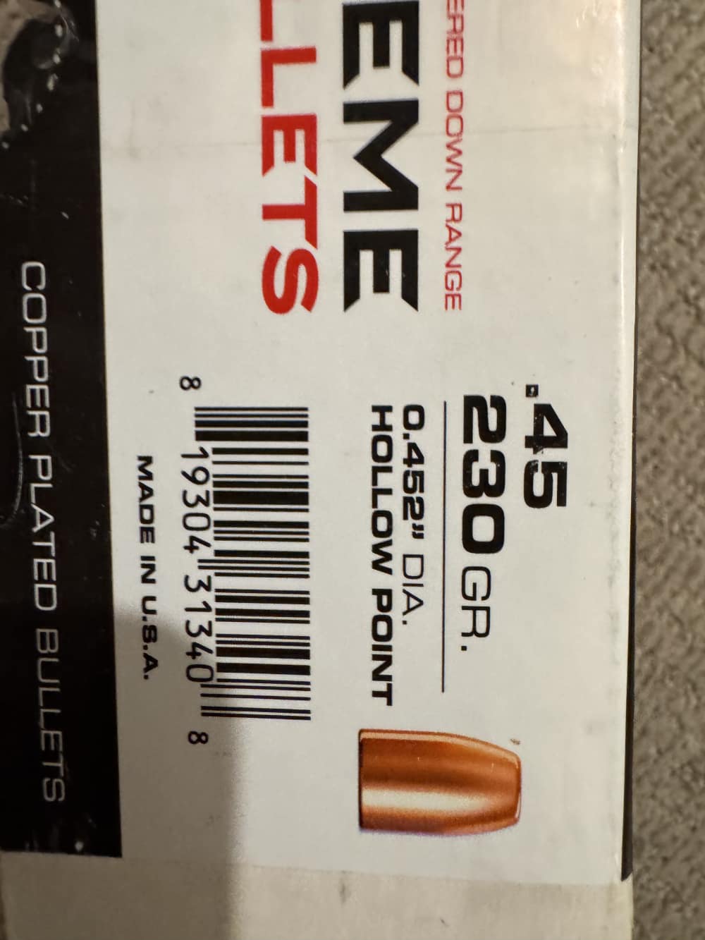 45 acp projectiles 230 grain plated Hollow Point Extreme Bullets-img-1