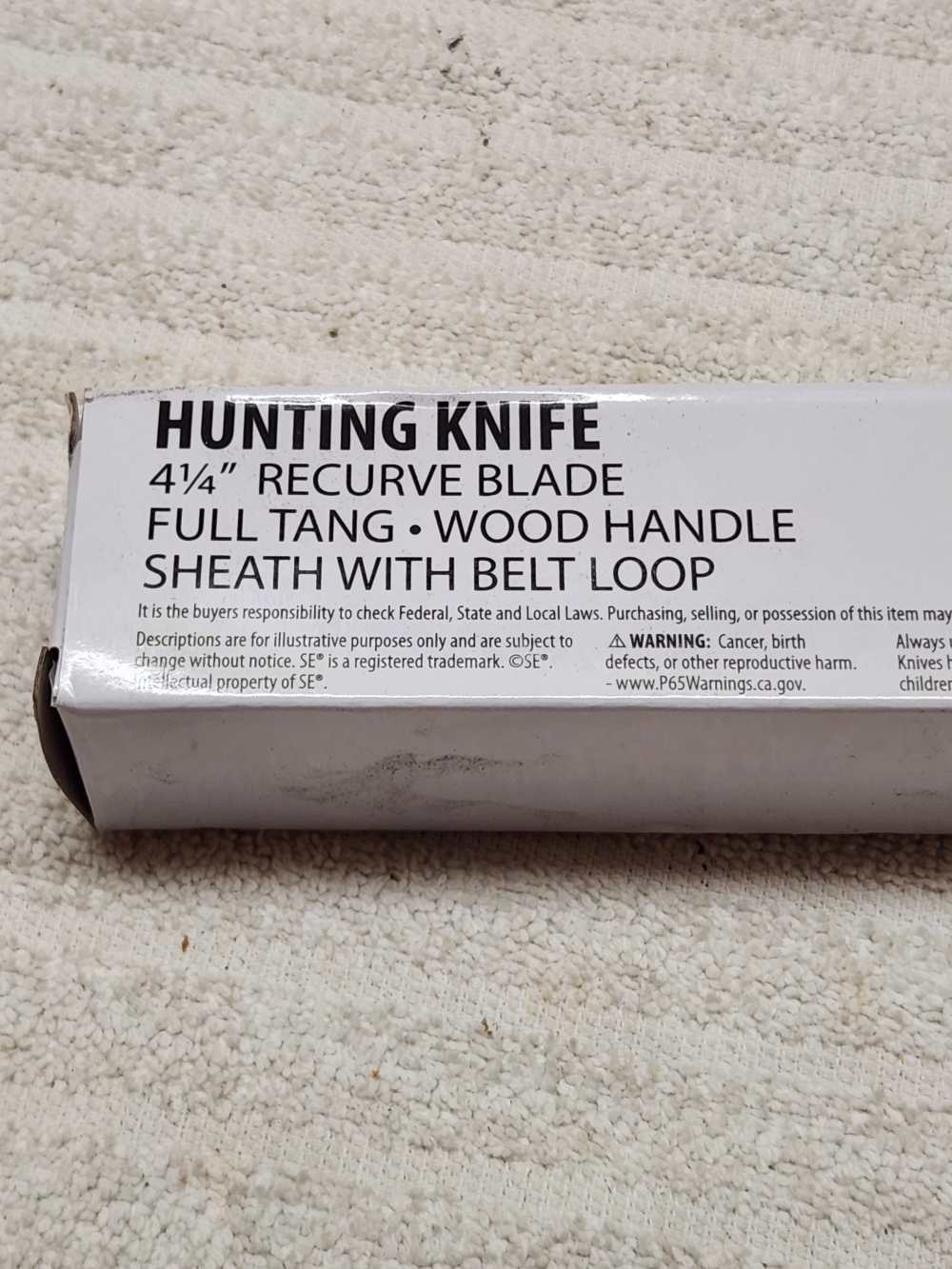 SE Hunting Knife 4-1/4" Recurve 440 Stainless Full Tang Wood Handle Sheath -img-5