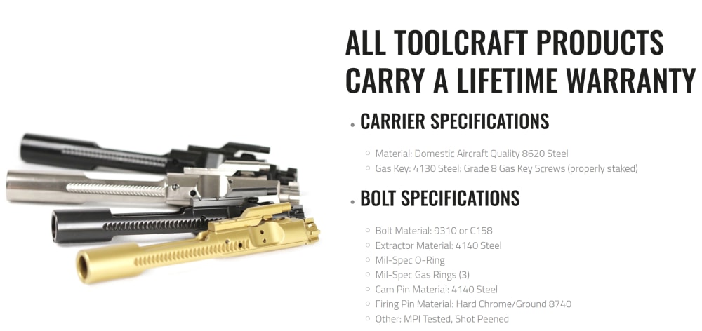 Toolcraft 5.56 NATO Complete M16 Bolt Carrier Group - Nickel Boron BCG-img-2