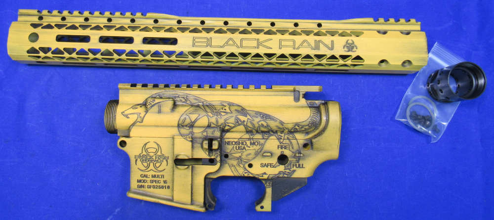 Black Rain Spec-15 Forged AR-15 Receiver Set + Rail w/ Custom Gadsden Snake-img-0