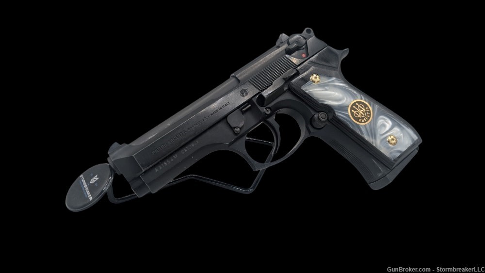 Beretta Grips Wood White Amber With Emblem And Gold Screws-img-1