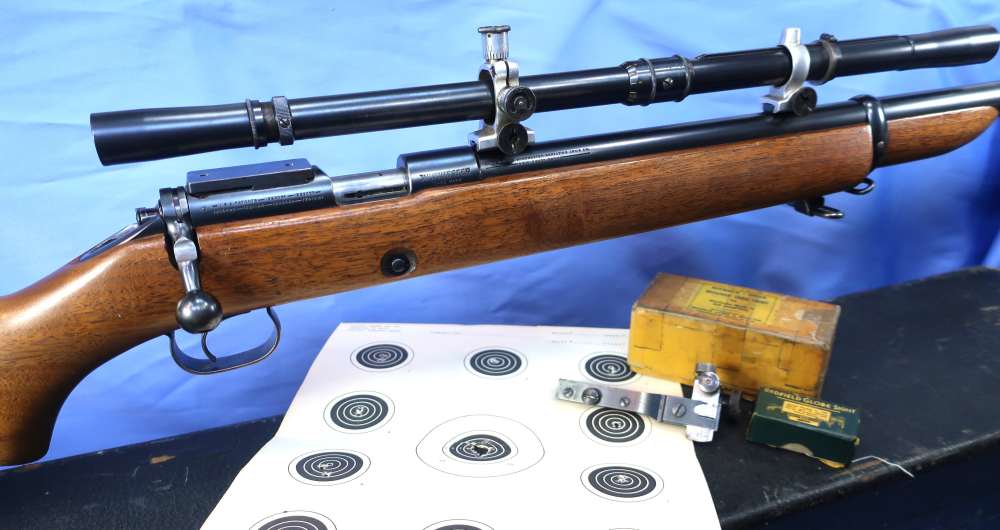 Winchester 52 22LR Target Rifle w/JW Fecker Scope, Case, Marbles Sight 1938-img-1