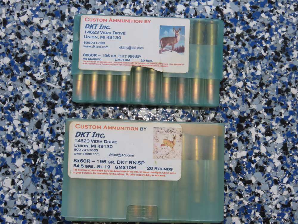 Two Boxes Custom DKT, Inc. 8x60R Vintage German Rifle Ammo-img-0