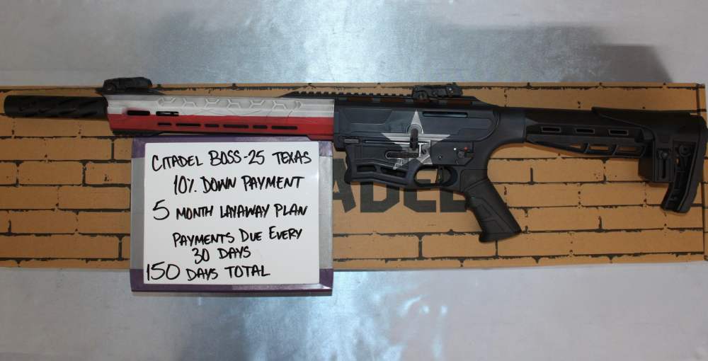 Citadel Boss-25 Texas Flag 12GA 18.75" Barrel, LAYAWAY AVAILABLE!-img-0