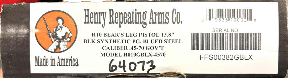 Factory New Henry H10 Bear's Leg 45-70 Pistol No Reserve!-img-13