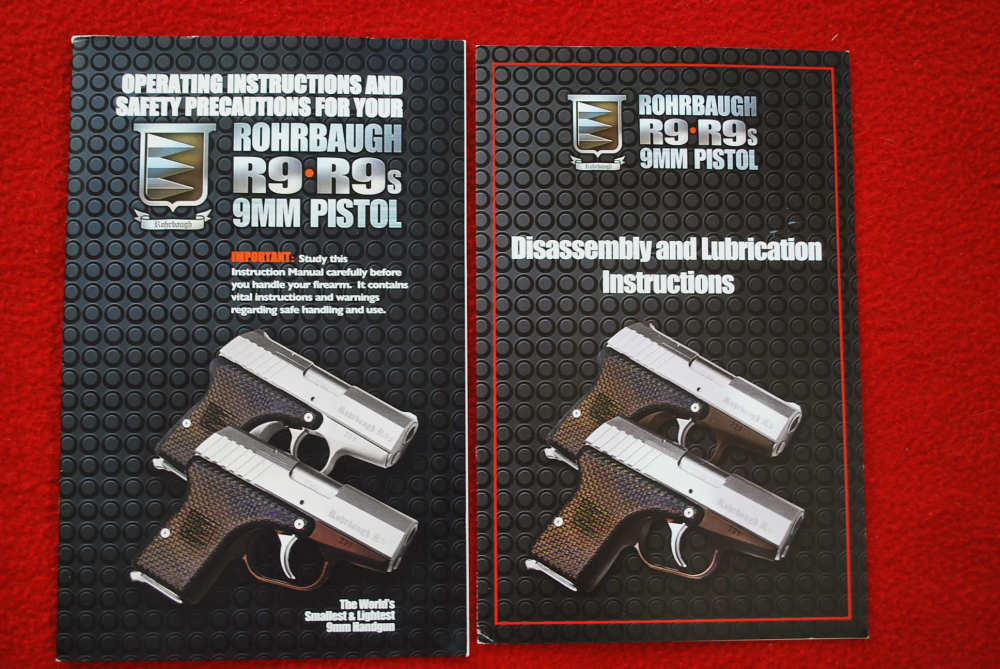 Rohrbaugh R9, R9s Manuals that Came from the Factory with the Pistol-img-0