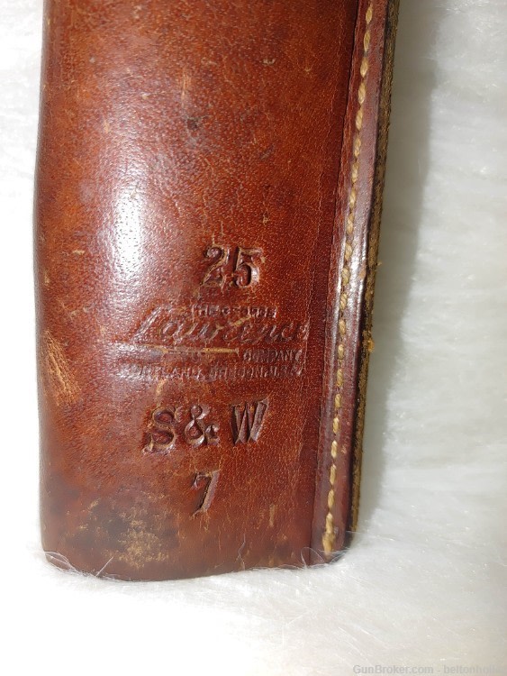 VINTAGE SMITH & WESSON LAWRENCE #25 #7 RH LEATHER HOLSTER-img-1