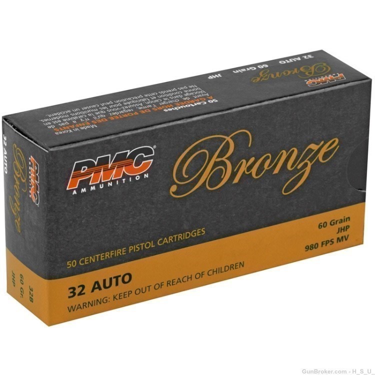 500 Rounds PMC 32 Auto Ammo Hollow Point .32 acp 60 grain -img-0