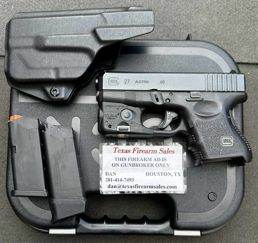 Glock 27 Gen 3 .40 S&W, Streamlight TLR-6 Light & Laser, Holster-img-0
