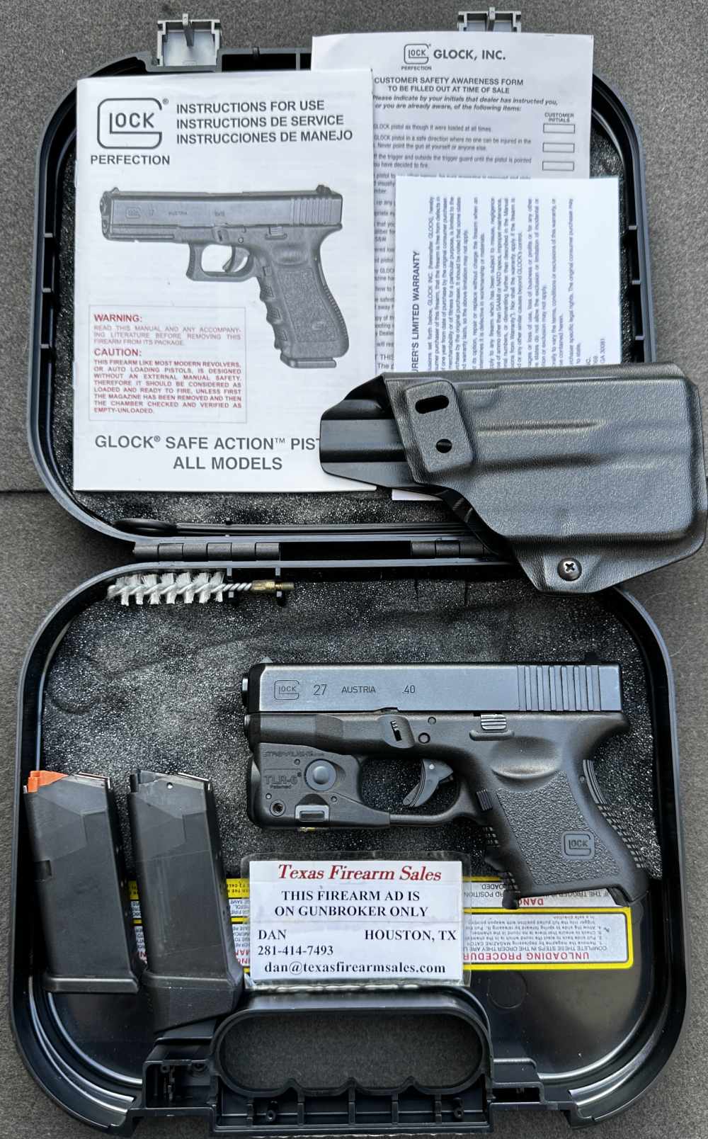 Glock 27 Gen 3 .40 S&W, Streamlight TLR-6 Light & Laser, Holster-img-41