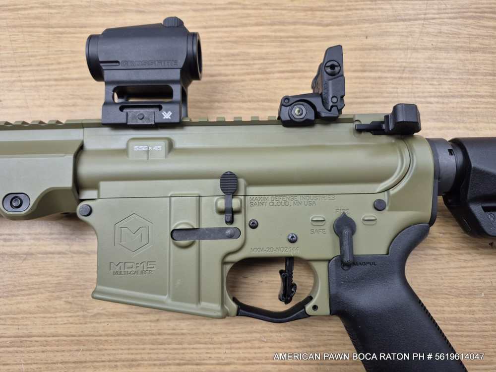 MAXIM DEFENSE MD-15 5.56 GREEN, VORTEX RED DOT, FLUTED BARREL 16", trigger-img-9