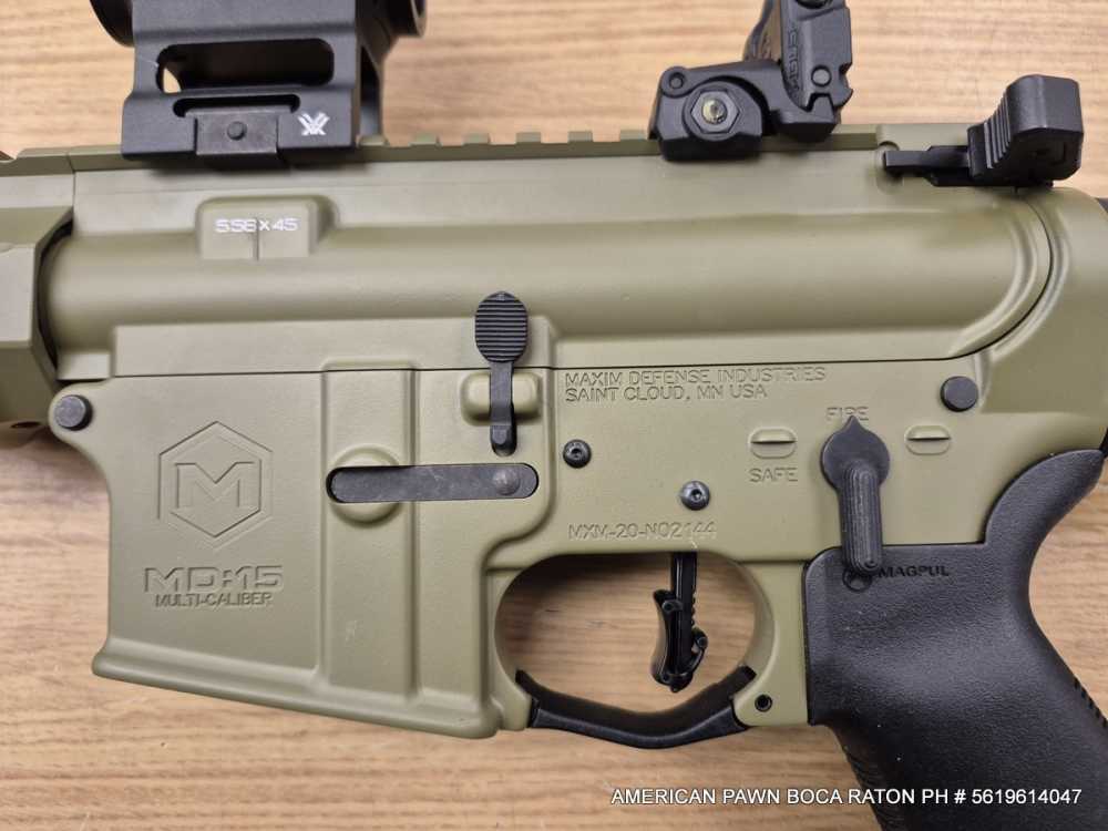 MAXIM DEFENSE MD-15 5.56 GREEN, VORTEX RED DOT, FLUTED BARREL 16", trigger-img-8