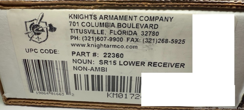 Knights Armament SR15 SR-15 stripped lower Stoner Rifle NO BLEM 22360-img-7
