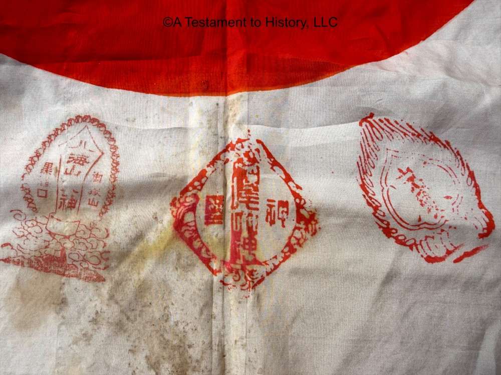 WWII JAPANESE- BANZAI GOOD LUCK FLAG- WW2 ORIGINAL- A LOT OF STAMPS!-img-11