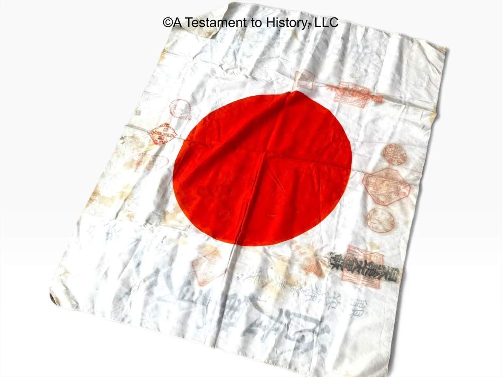 WWII JAPANESE- BANZAI GOOD LUCK FLAG- WW2 ORIGINAL- A LOT OF STAMPS!-img-10