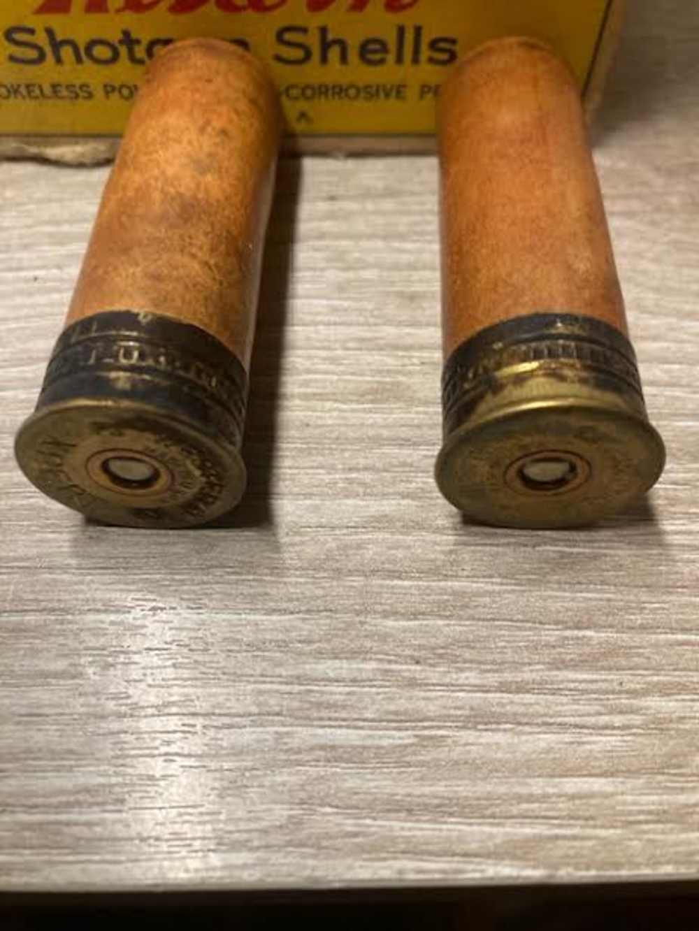 Winchester Military double ought buck shot box in good shape 25 rds 1940s-img-10