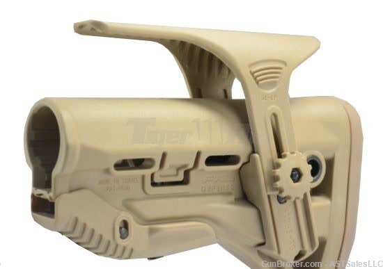  Sabre Tactical GL-Shock Stock w/ Adjustable Cheek Riser Tan FREE SHIPPING-img-0