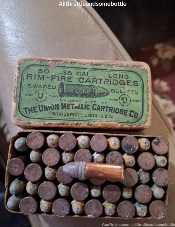 (50) rounds 38 Long Rimfire cartridges The UMC Co. FULL Factory 2 piece box-img-0