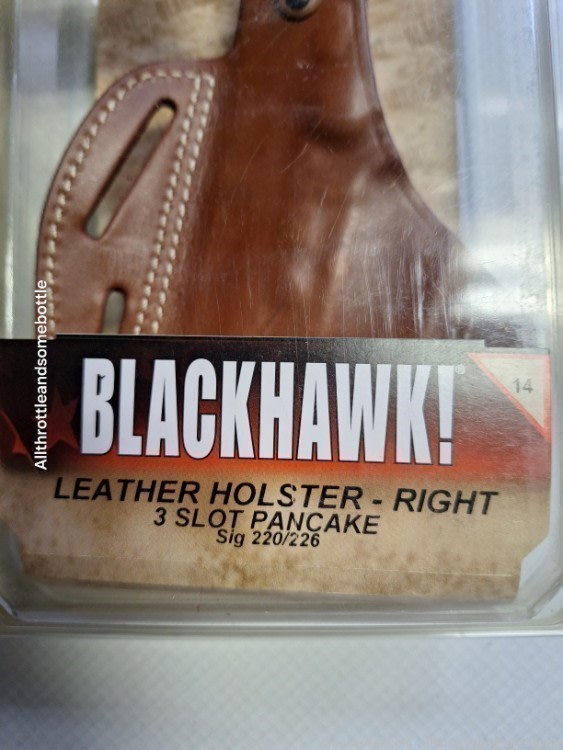 New Blackhawk Three Slot Leather Pancake Holster Brown RH For Sig 220/226-img-5