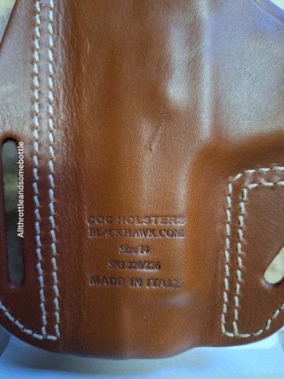 New Blackhawk Three Slot Leather Pancake Holster Brown RH For Sig 220/226-img-4