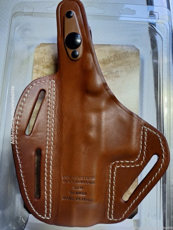 New Blackhawk Three Slot Leather Pancake Holster Brown RH For Sig 220/226-img-3