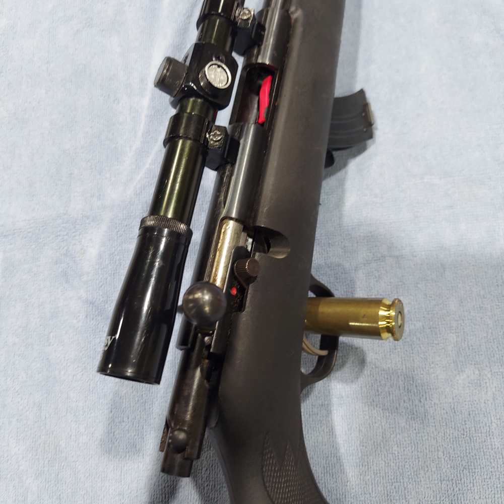 SAVAGE MODEL MARK II BOLT ACTION RIFLE  .22LR CAL. 20"BBL WITH SCOPE-img-11